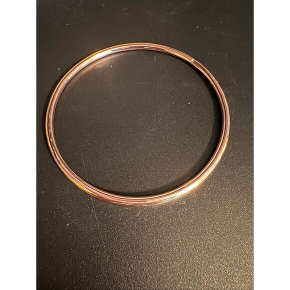 Copper hoop earrings and 2 copper bangles - Picture 2 of 2